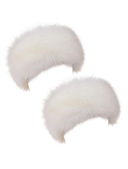 Dikoaina Womens Faux Fur Headband Winter Earwarmer Earmuff Hat Ski