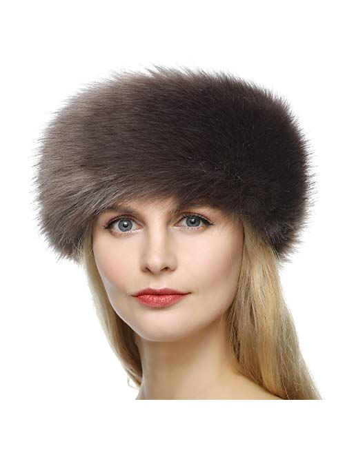 Dikoaina Womens Faux Fur Headband Winter Earwarmer Earmuff Hat Ski