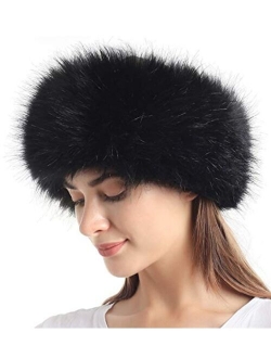 Faux Fur Headband with Elastic for Women's Winter Earwarmer Earmuff