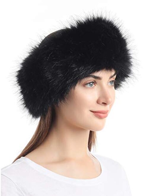 Faux Fur Headband with Elastic for Women's Winter Earwarmer Earmuff