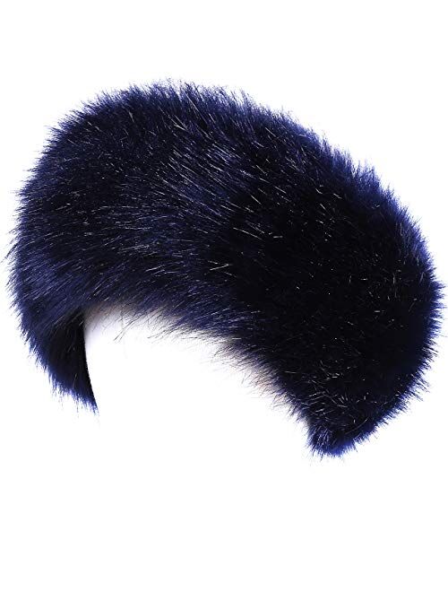 Faux Fur Headband with Elastic for Women's Winter Earwarmer Earmuff