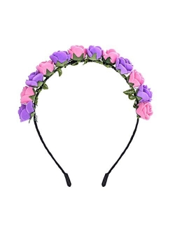 Love Sweety Boho Floral Crown Rose Flower Headband Hair Wreath