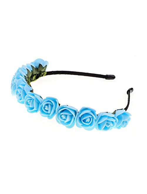 Love Sweety Boho Floral Crown Rose Flower Headband Hair Wreath