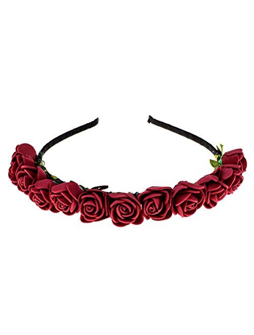 Love Sweety Boho Floral Crown Rose Flower Headband Hair Wreath