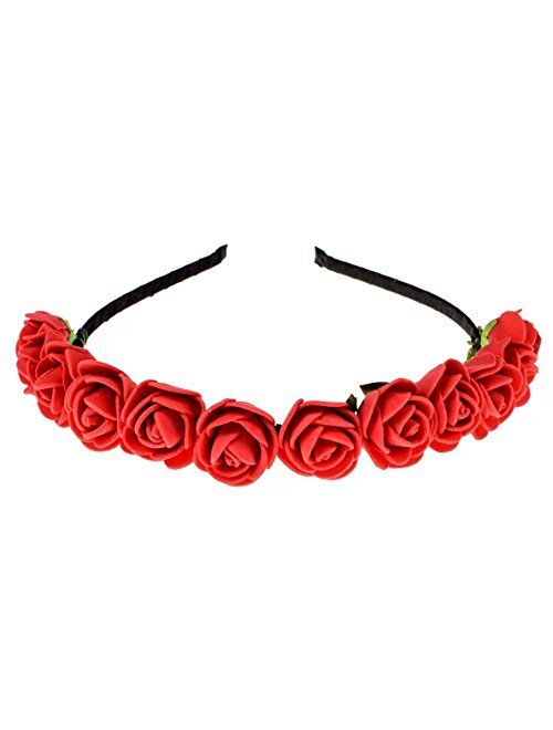 Love Sweety Boho Floral Crown Rose Flower Headband Hair Wreath