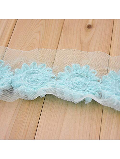 BERON 26 Pair 52pcs 2.5 Inch Chiffon Fabric Rose Flower Shabby Flowers Headband Flower, AIHB001