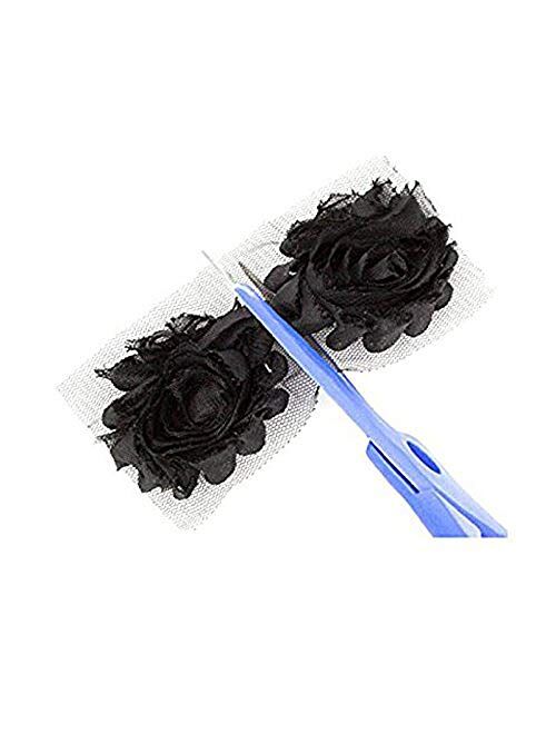 BERON 26 Pair 52pcs 2.5 Inch Chiffon Fabric Rose Flower Shabby Flowers Headband Flower, AIHB001