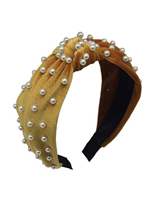 Headbands for Women Pearl Headbands - 1PCS Twisted Faux Pearl Velvet Headband Elegant Bling Hair Clip Hairpins Headwear Barrette Styling Tools Accessories