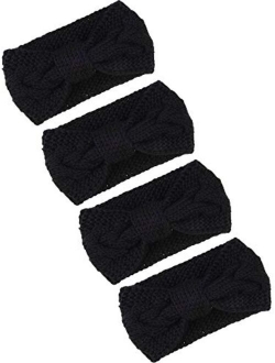 4 Pieces Cable Knit Headband Crochet Headbands Plain Braided Head Wrap Winter Ear Warmer for Women Girls