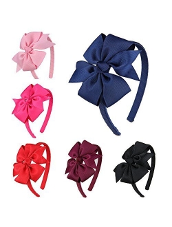 7Rainbows Girls Boutique Grosgrain Ribbon Headbands with Bows