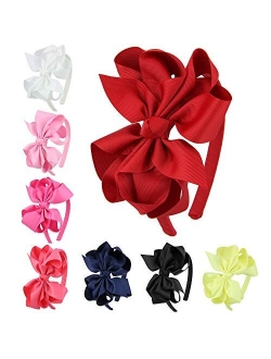 7Rainbows Girls Boutique Grosgrain Ribbon Headbands with Bows