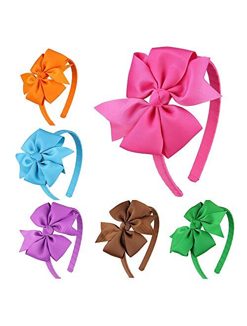 7Rainbows Girls Boutique Grosgrain Ribbon Headbands with Bows