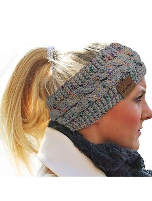 Loritta Womens Ear Warmers Headbands Winter Warm Fuzzy Cable Knit Head Wrap Gifts