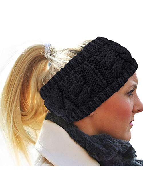 Loritta Womens Ear Warmers Headbands Winter Warm Fuzzy Cable Knit Head Wrap Gifts