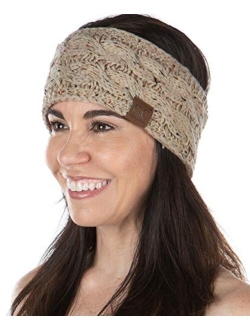 Funky Junque Exclusives Womens Head Wrap Lined Headband Stretch Knit Ear Warmer