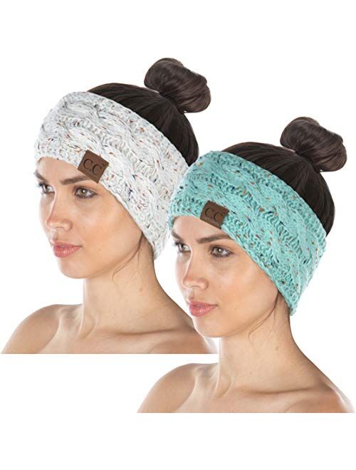 Funky Junque Exclusives Womens Head Wrap Lined Headband Stretch Knit Ear Warmer