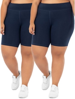 Women's Plus Size Active 2-Pack Bike Shorts Bundle