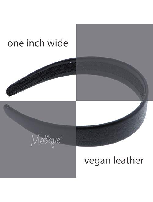 1 Inch Wide Leather Like Headband Solid Hair band for Women and Girls