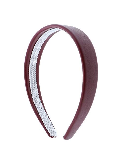 1 Inch Wide Leather Like Headband Solid Hair band for Women and Girls