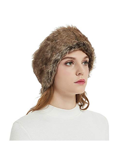 Faux Fur Headbands Outdoor Ear Warmers Earmuffs Ski Hat Winter Warm Elastic Hairbands Head Wraps for Women by Aurya