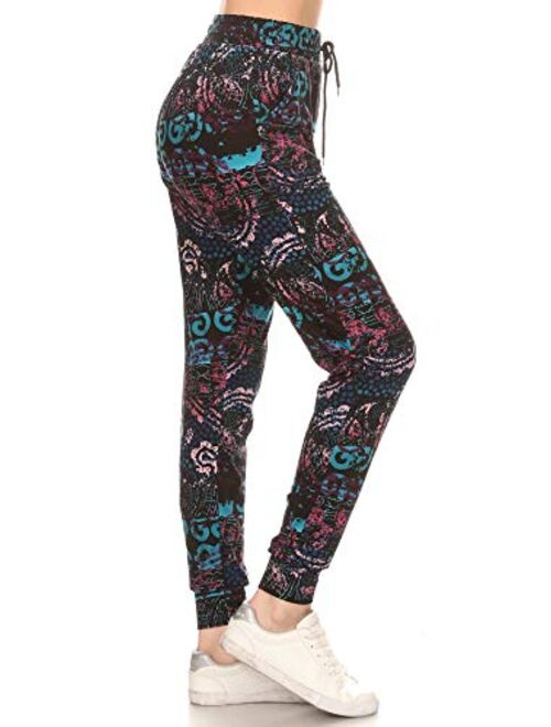 Leggings Depot Premium Women's Joggers Popular Print High Waist Track Pants (S-XL) BAT3