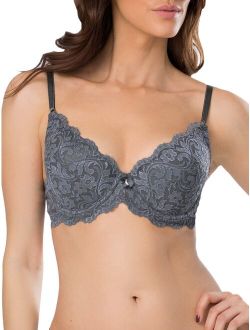 Smart & Sexy Womens Curvy Signature Lace Unlined Underwire Bra W/Added  Support