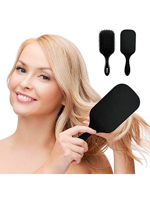 4Pcs Paddle Hair Brush, Detangling Brush and Hair Comb Set for Men and Women, Great On Wet or Dry Hair, No More Tangle Hairbrush for Long Thick Thin Curly Natural Hair