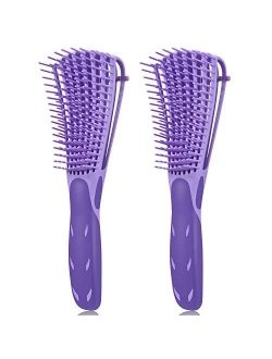 2 Pack Detangling Brush for Curly Hair, ez detangler brush Hair Detangler, Afro Textured 3a to 4c Kinky Wavy for Wet/Dry/Long Thick Curly Hair, Exfoliating for Shiny Curl