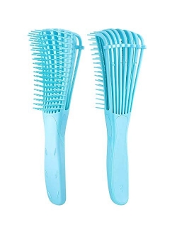 2 Pack Detangling Brush for Curly Hair, ez detangler brush Hair Detangler, Afro Textured 3a to 4c Kinky Wavy for Wet/Dry/Long Thick Curly Hair, Exfoliating for Shiny Curl