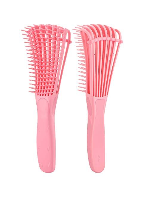 2 Pack Detangling Brush for Curly Hair, ez detangler brush Hair Detangler, Afro Textured 3a to 4c Kinky Wavy for Wet/Dry/Long Thick Curly Hair, Exfoliating for Shiny Curl