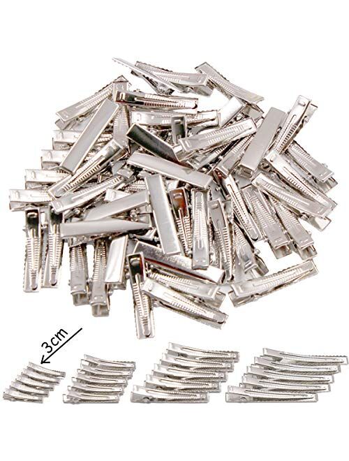 50 pcs Lot Alligator Hair Clip Single Prong Pinch Clips Metal Alligator Clips Hair Pin Hairbow Accessory