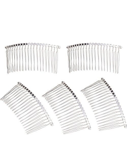 5 Pieces 20 Teeth Hair Clip Combs Metal Wire Hair Combs Wire Twist Bridal Wedding Veil Combs