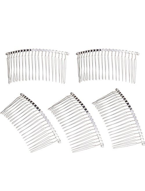 5 Pieces 20 Teeth Hair Clip Combs Metal Wire Hair Combs Wire Twist Bridal Wedding Veil Combs