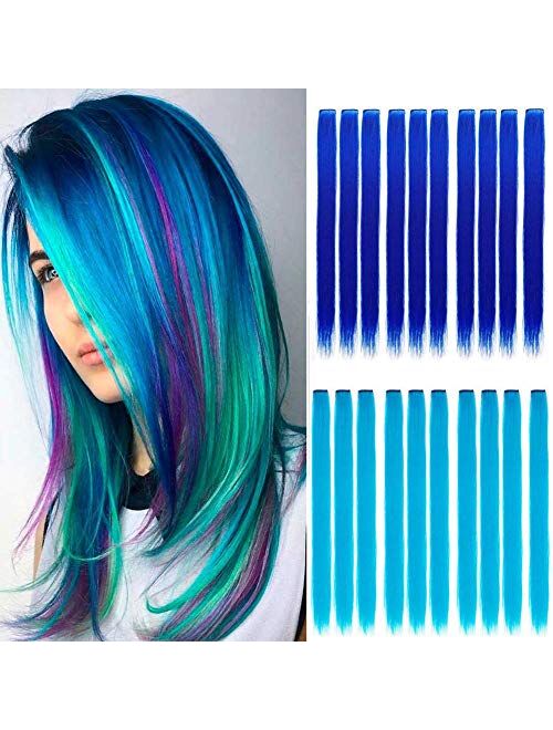 48 Inches Hair Tinsel 16 Colors 4800 Strands Sparkling Shiny Hair Extensions Multi Colors Party Highlights Glitter Hair Streak Bling Fairy Hair Tinsel Synthetic Hair