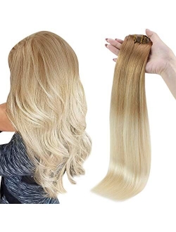 Full Shine Seamless Weft Clip In Hair Extensions 12 Inch 8 Pcs Real Extensions Human Hair Color 1000 Ice Blonde Clip In Extensions 100 Gram Remy Hair Clip Ins Full Head