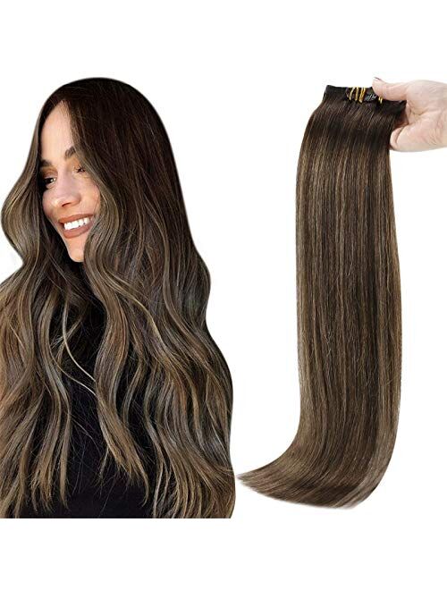 Full Shine Seamless Weft Clip In Hair Extensions 12 Inch 8 Pcs Real Extensions Human Hair Color 1000 Ice Blonde Clip In Extensions 100 Gram Remy Hair Clip Ins Full Head