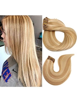 Vario Clip In Hair Extensions Human Hair New Version Thickened Double Weft 120g 7pcs Per Set 7A Brazilian Remy Hair Full Head Silky Straight 100% Human Hair Clip In Exten