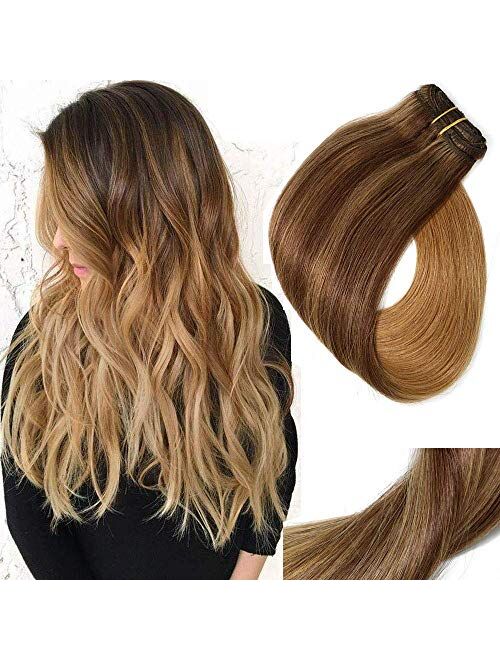 Vario Clip In Hair Extensions Human Hair New Version Thickened Double Weft 120g 7pcs Per Set 7A Brazilian Remy Hair Full Head Silky Straight 100% Human Hair Clip In Exten