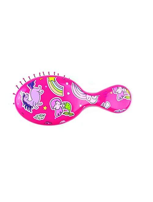 Wet Brush Happy Hair Mini DetanglerDetangling Knots, Snag-Free, Anti-Static Brush, Intelliflex Bristles, No pain, Split-Ends & Hair Breakage, Fantasy Prints