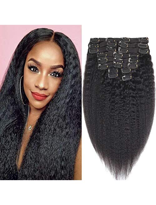 Brazilian Virgin Human Hair Clip In Hair Extensions 8A Unprocessed Remy Hair Clip In Extensions Natural Color For Black Women 10Pcs/Set 120Gram