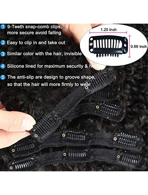 Sibaile Clip in Hair Extensions, Real Thick, Double Weft, 8A Virgin Remy Human Hair, Clip ins for Women, Natural Color 120g 8Pcs/Set with 18 Clips