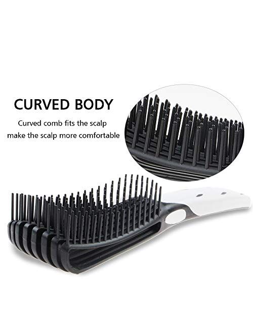 Detangling Brush for Curly Hair,Green Black Hair Detangler Brush,Afro Textured 3a to 4c Kinky Wavy,Natural Black Hair or Long Thick Hair,with Enhanced Brace Attachment