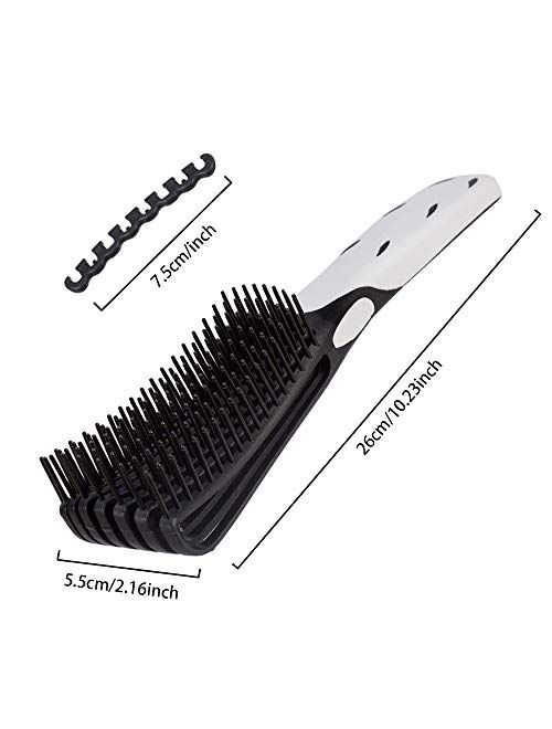 Detangling Brush for Curly Hair,Green Black Hair Detangler Brush,Afro Textured 3a to 4c Kinky Wavy,Natural Black Hair or Long Thick Hair,with Enhanced Brace Attachment