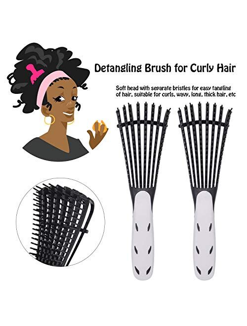 Detangling Brush for Curly Hair, Black Hair Detangler, Afro Textured 3a to 4c Kinky Wavy, for Wet/Dry/Long Thick Curly Hair, Exfoliating Your Scalp for Beautiful and Shin