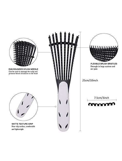 Detangling Brush for Curly Hair, Black Hair Detangler, Afro Textured 3a to 4c Kinky Wavy, for Wet/Dry/Long Thick Curly Hair, Exfoliating Your Scalp for Beautiful and Shin