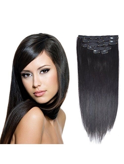 Clip in Human Hair Extensions Straight Human Hair with Clips