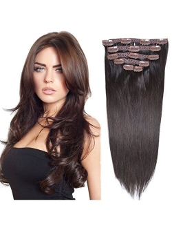 Clip in Human Hair Extensions Straight Human Hair with Clips