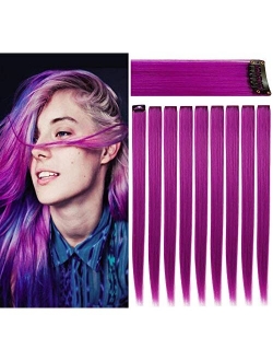 Rhyme Straight Color Clip in/On Hair Extensions for Girls and Kids