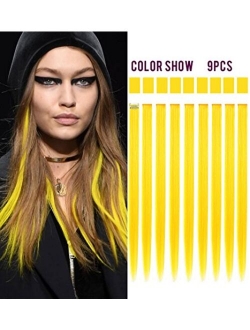 Rhyme Straight Color Clip in/On Hair Extensions for Girls and Kids