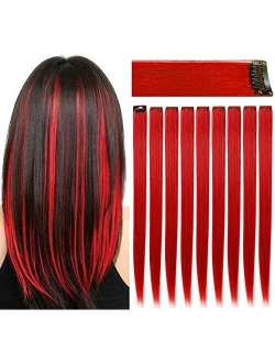 Rhyme Straight Color Clip in/On Hair Extensions for Girls and Kids